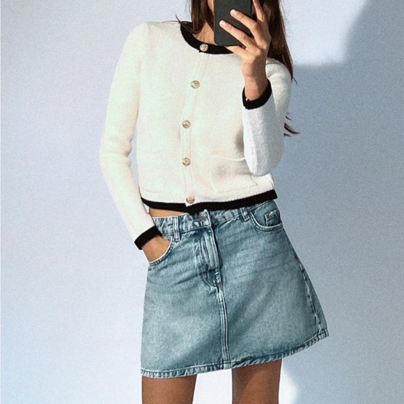 Zara denim skirt, worn once - Picture 1 of 4